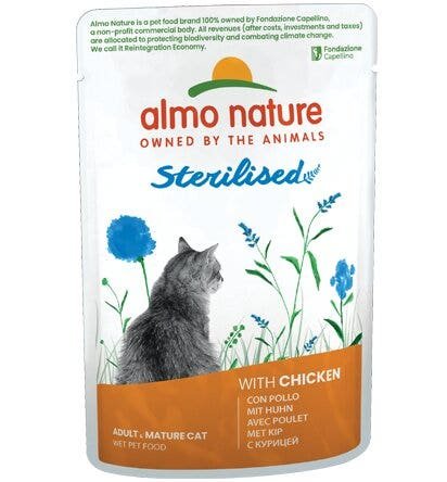 Almo Nature Sterilised Cibo Umido Con Pollo Per Gatti Adulti