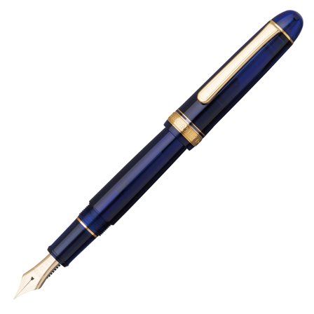 Platinum Fyldepen Century Gold Trim Chartres Blue Ultra Extra Fine