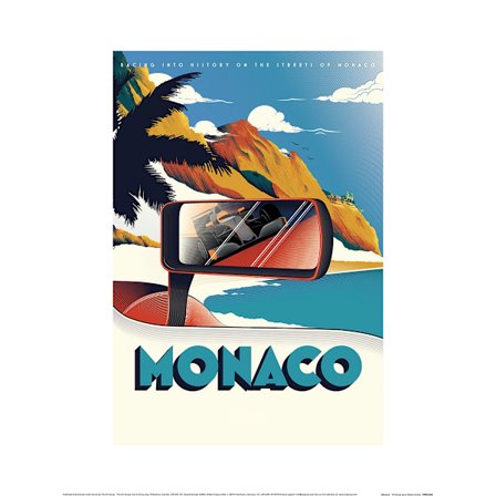 Zoom Monaco Formel 1 Poster 80cm x 60cm Blå/Röd/Vit