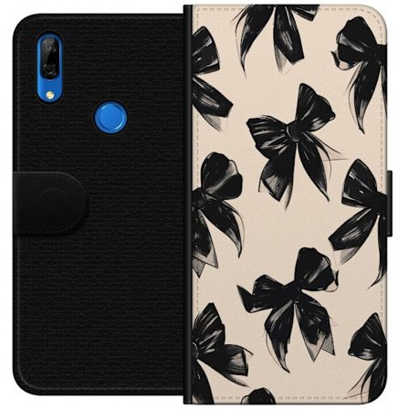 Yhteensopiva Lompakkokotelo Huawei Huawei P Smart Z Mustat nauhat beige taustalla tyylikkäällä suunnittelulla, pehmeillä kontrasteilla ja eleganti
