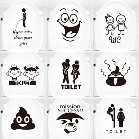 10 st Toalett Smiley Ansikte Dekal Rolig Badrum Köksvägg