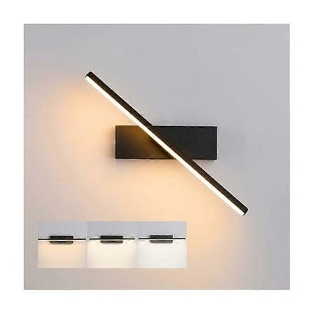 Dimbar LED Innendørs Vegglampe, Roterende Moderne Veggbelysning 6W Aluminium Justerbar Vegglampe Svart Nattbordslampe Soverom Leselys, 30cm