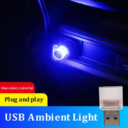 Bil USB LED Atmosfärsljus Interiör dekorativ belysningslampa Bärbar nattlampa för hembil