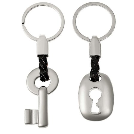 WINOMO 2 ST Kreativ Mode Par Nyckelring Nyckellås Presentpåse Hänge Dekoration för Par Älskare (Silver)