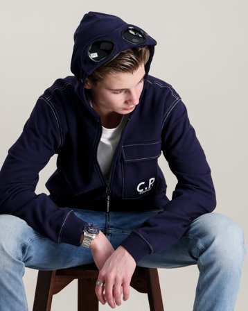 C.P. Company ZIP SWEATSHIRT/HOOD Blå Hettegensere/Hoodies Gutt - Kids Brand Store