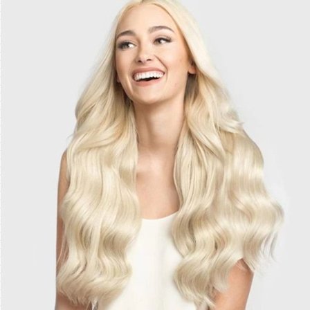 Lang krøllete menneskehårparykk med stropper - naturlig kvinneparykk, Pa