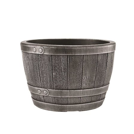 40 cm Blenheim Pewter Halv Tunna Planteringskärl