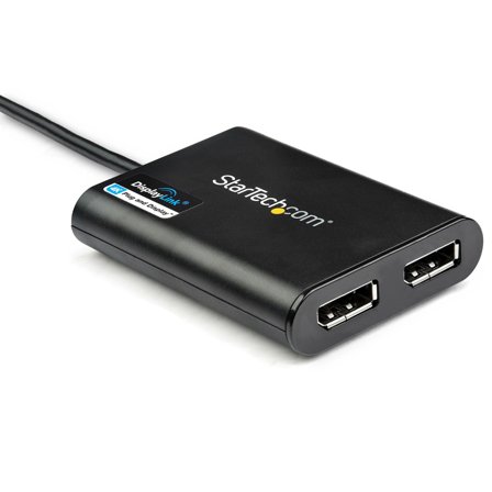 StarTech USB 3.0 to Dual DisplayPort Adapter 4K 60Hz, DisplayLink Certified, Video Converter with External Graphics Card - Mac & PC (USB32DP24K60) -
