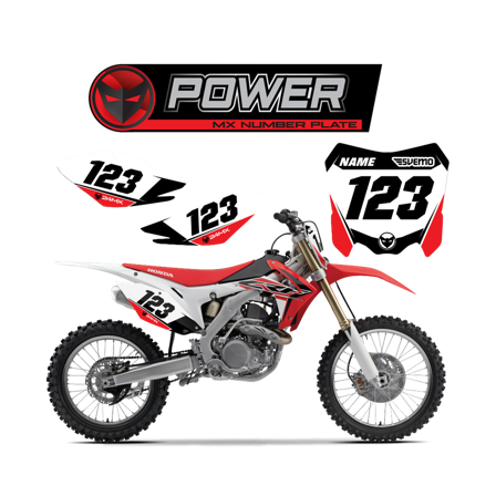 Power Nummerplåtsdekaler - Honda CR 80R 1980-2002