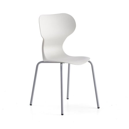 Stol BRIAN, benstativ, sølv/lys grå