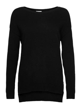 Viril High Low L/S Knit Top - Black Vila