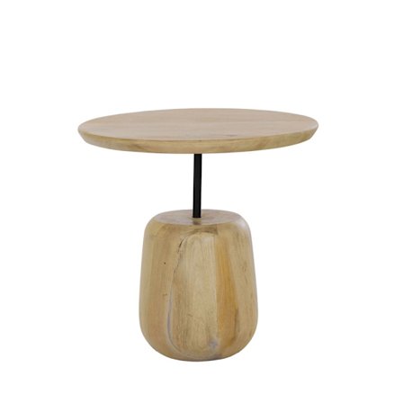 Luonnon mangopuusta valmistettu sivupöytä, 46x46x45 cm