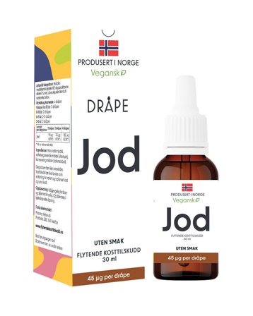 Dråpe vegansk jod uten smak 30 ml