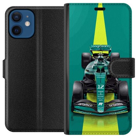 Yhteensopiva Lompakkokotelo Apple Apple iPhone 12 mini Aston Martinin Formula 1 -auto vihreässä kilpailumuotoilussa, jossa on moderni studiosentuntm