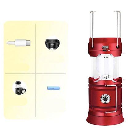 Aurinkoenergialla toimiva LED-leirintälyhty vedenkestävä, ladattava telttavalaisin