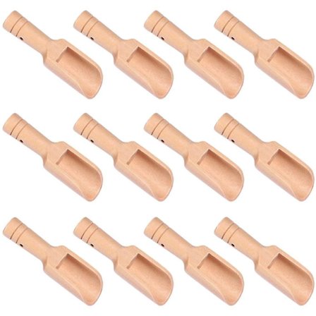 12 stk Mini Tre Skeder, Bambus Skeder for Badesalt, Teskje, Vaskemiddelskje, Tre Sjokoladeskje (2,3 * 7,6 cm)