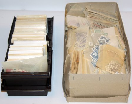 Sverige - Dubletsamling i 2 kartotekskasser - Stemplet