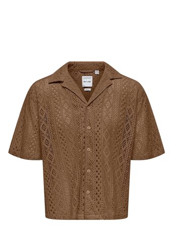 ONLY & SONS | Onsnovak Rlx Resort Ss Lace Shirt | XL