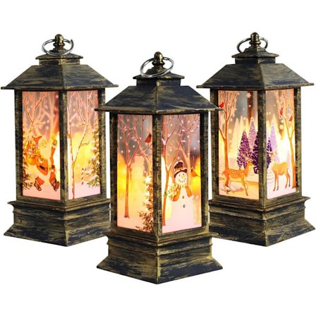 3 stk Juleflamme Lanterne Julehage Lanterne