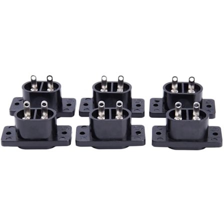 6 X AC 250V 2.5A IEC320 C7 stikkontakt loddekopper pinner strømkontakt