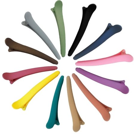 Hårsektioneringsklämmor, halkfria näbbklämmor, 12 spårlösa hårnålar för kvinnor, flickor och frisörer, 5,85 tum