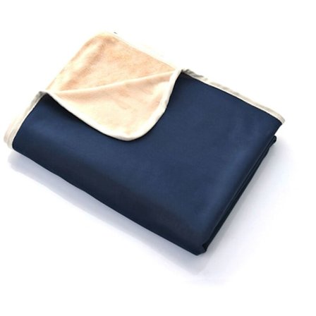 Kjølende tepper for varme sovende - Lett, pustende teppe overfører varme for å holde seg kald i løpet av den varme natten Marineblå