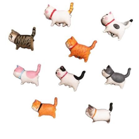 (9 PCS) Kattekjøleskapsmagneter Kontormagnet, 3D Stereo Katt Sterk Fr