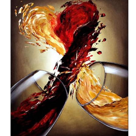 Full 5d Diy Diamond Painting Cross Stitch Wine Glass Collision B Som På Bilden 1 50x70cm