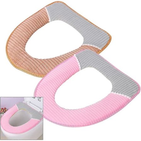 2-delt sæt Premium Toiletbræt Pude med Velcro Blød Tykkelse Toiletbræt Gave