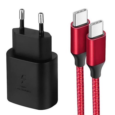 USB-C Laddare 25W - Ej specificerad - Nylonkabel 1M - Snabbladdning - Kompatibel med iPhone 16 / iPhone 16e