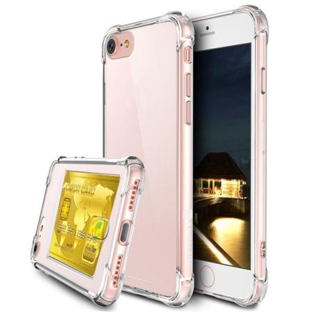 Silikonskal med Kortfack - iPhone 6/6S PLUS Transparent/Genomskinlig