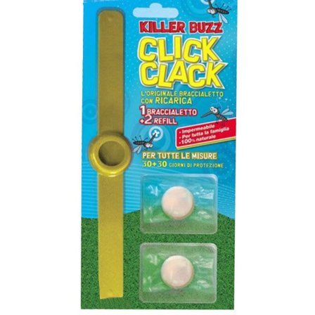 Killer Buzz Click Clack Braccialetto Elimina-Zanzare