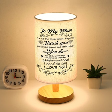 Morsdagsgave, fødselsdagsgave til mor, skrivebordslampe med stofskærm, natlampe, Valentinsdagsgave til mor og bedstemor