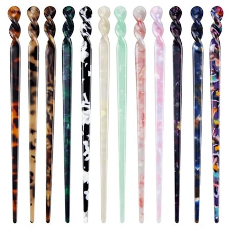 12 st acetat hårnålar leopardmönstrade hårnålar, sköldpaddsmönstrade hårnålar vintage retro hårnålar dis, A