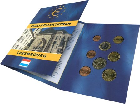 Luxembourg - Euro møntsæt i folder - Dansk