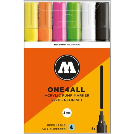 Molotow One4All 227HS 4mm Neon 6-pak