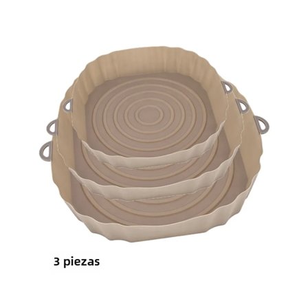 Airfryer silikonmatta, återanvändbar korgmatta, non-stick cirkulär mikrovågsmatta, ugnsfoder, direkt leverans 3 stycken i rosa