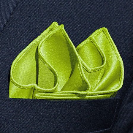 Lime Green Basic Pocket Square for Men - Solid Colour Pocket Squares