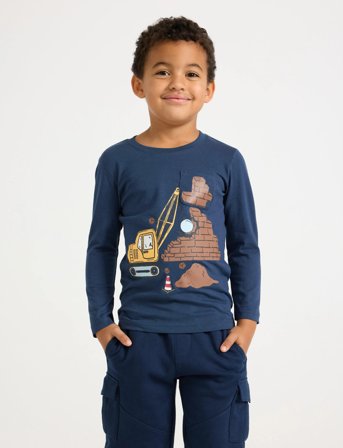 Lindex Top Ls Construction Truck Plac - Navy - 92