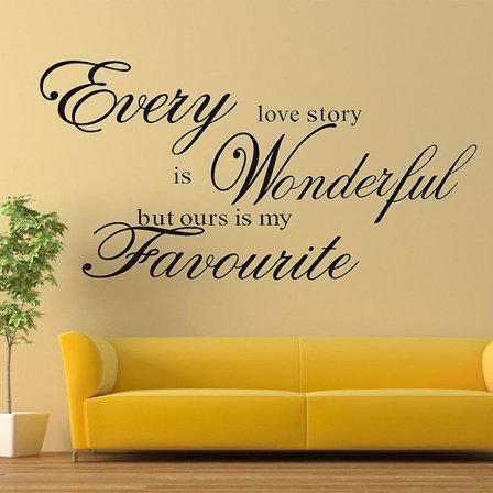 Hver kjærlighetsfrase klistremerker baderomsvegg klistremerker vinyl klistremerker, veggklistremerker for stue familievegg klistremerker