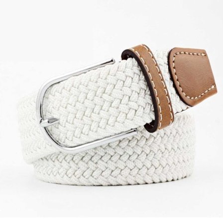 Elastisk Bælte - Canvas Bælte med Stræk W26-W36 Hvid hvid