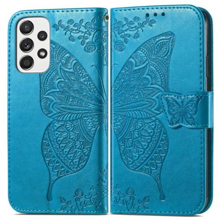 Samsung Galaxy A53 5g Fodral Butterfly Blå