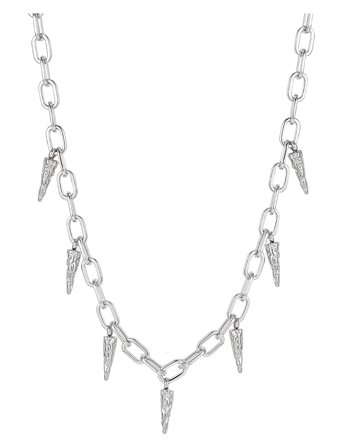 Bud to rose Spike Chain Necklace Gold - Silver - ONE SIZE 40 - 50 cm