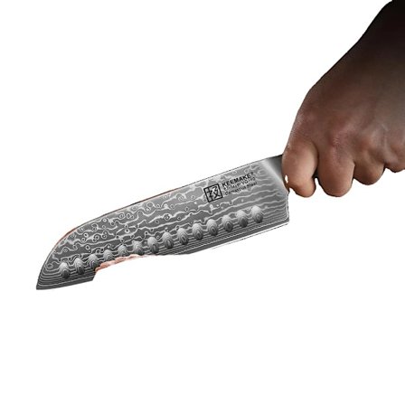 Santoku-kniv, damaskusstål, ergonomiskt handtag,7 tum