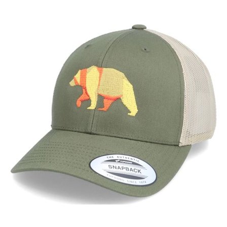Origami - Grön trucker Keps - Paper Bear Mossgreen/Khaki Trucker @ Hatstore