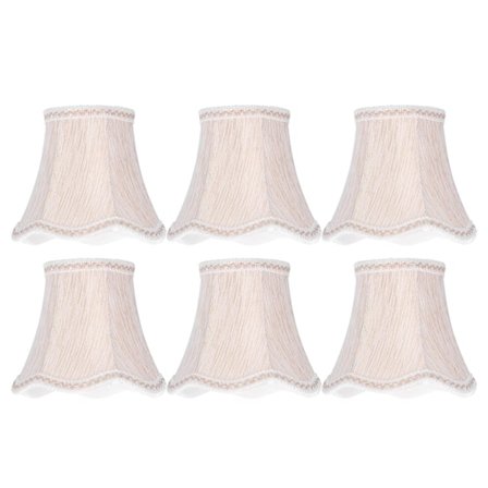 6 st europeiska lampskärmar tyg lampskärm ljuskrona vägglampa tygskydd för belysning