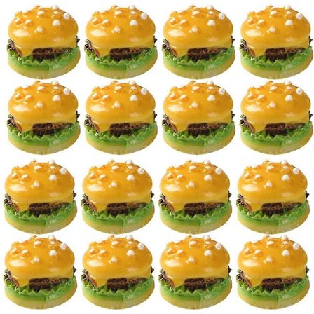 30 stk. Miniatyr Burger Dekor Kunstig Burger Modell Fotografering Falsk Brød Display Prop