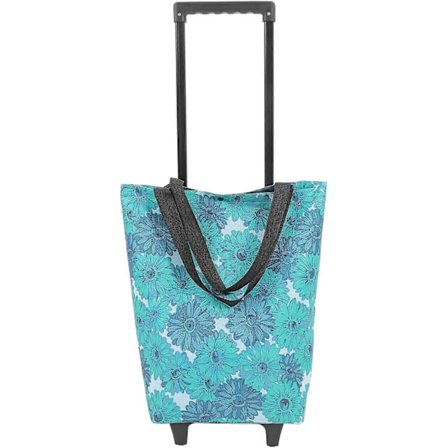 Bärbar Trolley Väska Shoppingväska Med Hjul Rese Vikbar Matvagn Resväska