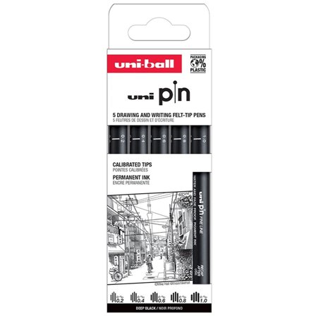 Uni Pin Fineliner Classic 2 Lot de 5