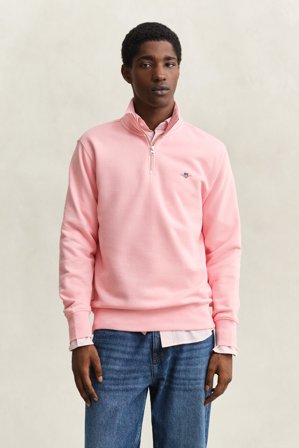 GANT Herren Sweatshirt mit halblangem Reißverschluss (XL) Rosa
